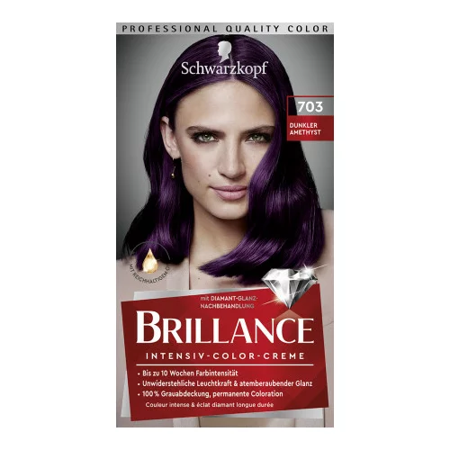 Schwarzkopf Brillance barva za lase - Intensive Color Cream - 703 Dark Amethyst