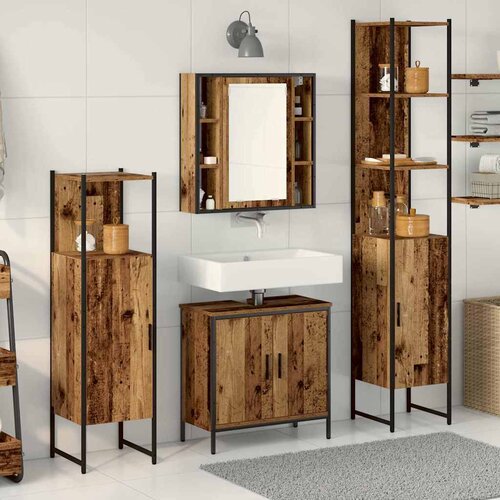  Set namještaja za kupaonicu 4 pcs Smeđa 33 x 33 x 185.5 cm Cene