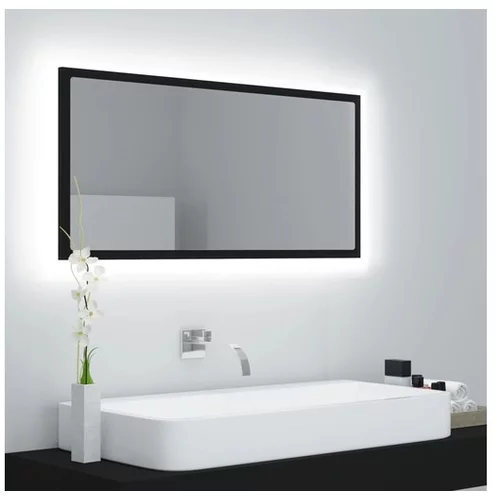  LED kopalniško ogledalo črno 90x8,5x37 cm iverna plošča