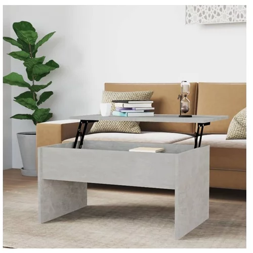  Klubska mizica betonsko siva 80x50,5x41,5 cm konstruiran les
