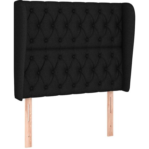  Krevet s oprugama i madracem crni 90x200 cm od tkanine Slike