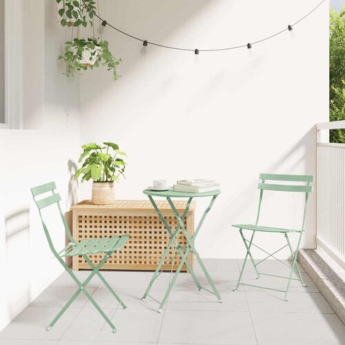  Sklopivi bistro set 3 pcs Morska pjena Čelik Cijene