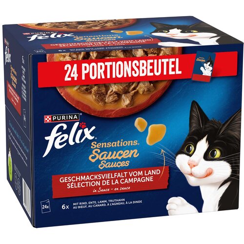3 + 1 gratis! 4 x Felix Deli Moments - &amp;quot;Sensations&amp;quot; 4 x (24 x 85 g) Puretina, govedina, janjetina, pačetina Slike