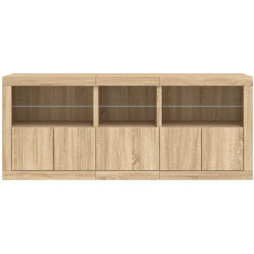  Komoda s LED svjetlima boja hrasta sonome 162 x 37 x 67 cm Slike