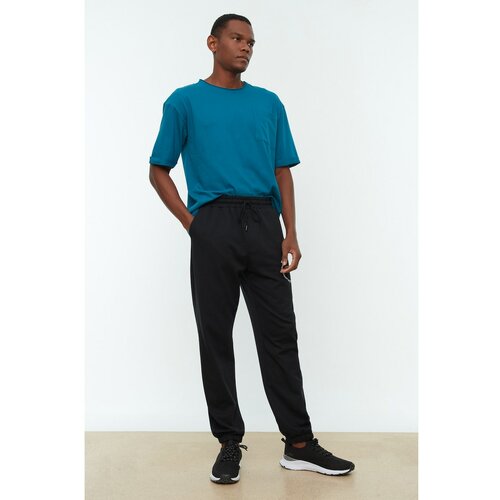 Trendyol Black Men's Oversize Fit Printed Sweatpants Slike