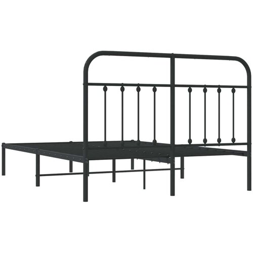 vidaXL Metalni okvir za krevet s uzglavljem crni 150x200 cm Cene