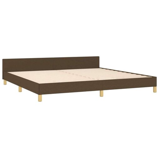  Okvir za krevet s uzglavljem tamnosmeđi 200x200 cm od tkanine Slike