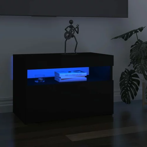 TV ormarić s LED svjetlima crni 60x35x40 cm