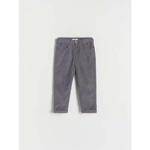 Reserved - Regular hlače od rebrastog baršuna - light grey