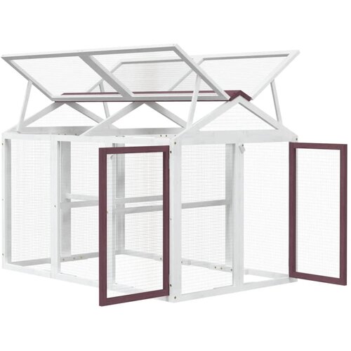 Boks za životinje boja kave 141 x 94 x 104 cm masivna borovina Slike