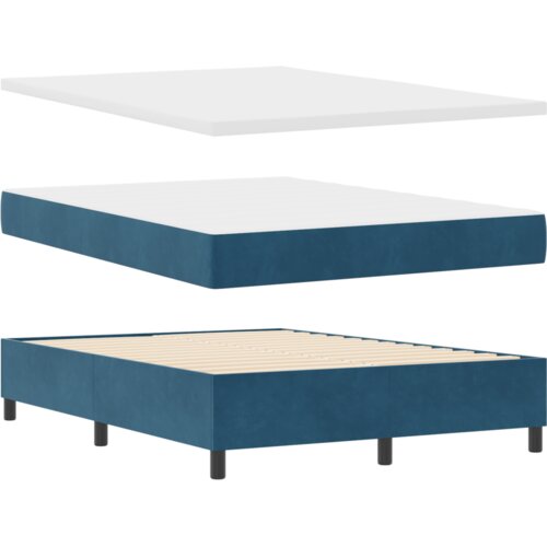 Box Spring Krevet s Madracem Tamno Plavi 140x200 cm Bar&amp;scaron;un Slike