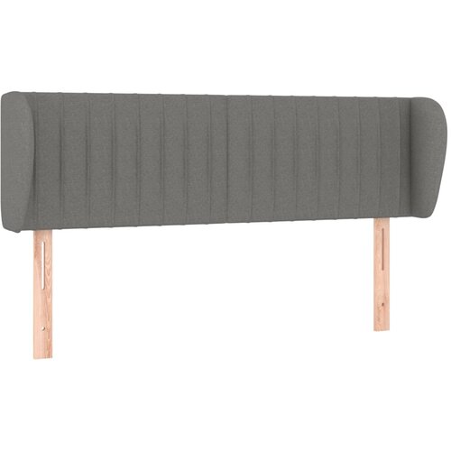 VidaXL Vzglavje z u&amp;scaron;esi temno sivo 147x23x78/88 cm blago, (20933204) Slike