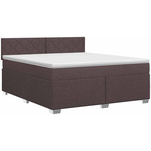  Boxspring krevet s madracem Tamno smeđa 160 x 200 cm Tkanina Slike