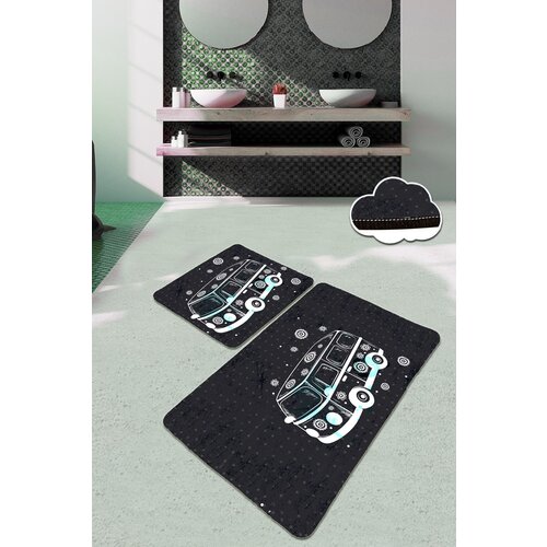  Bus Multicolor Bathmat Set (2 Pieces) Cene