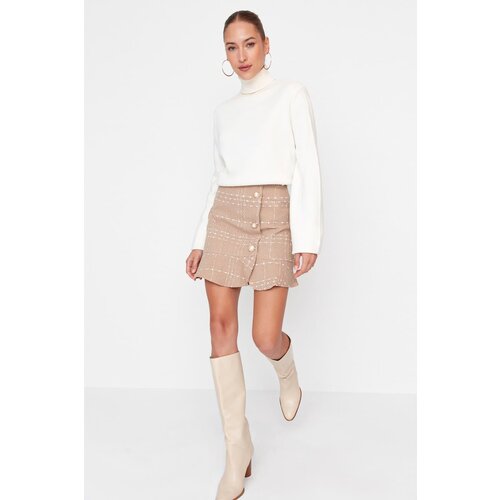 Trendyol Brown Buttoned Skirt Slike