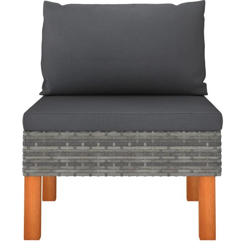 Maison Chic Sredinski kavč - Sofa - Kanape poli ratan in trden evkaliptusov les, (21726962) Cene
