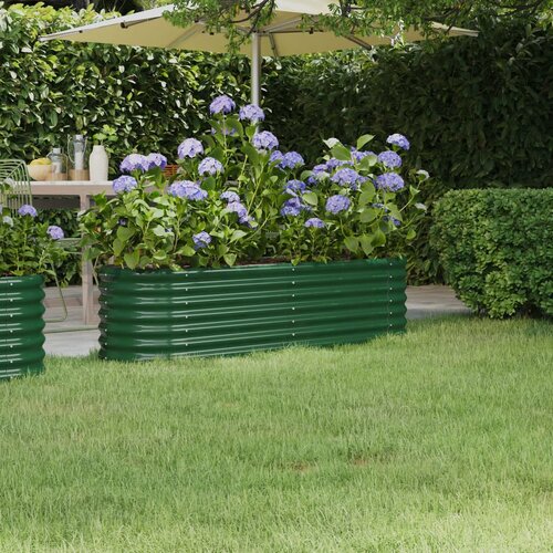 VidaXL Visoka greda iz pra&amp;scaron;no premazanega jekla 152x40x36 cm zelena Slike