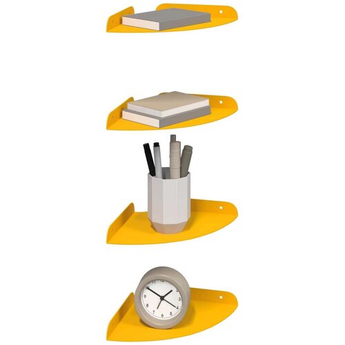  Ležeča polica s polico 4 pcs Gorčična rumena 18 x 18 x 2 cm, (5000307316) Cene