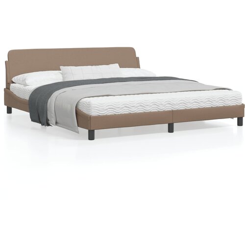 VidaXL Posteljni okvir z vzglavjem kapučino 180x200 cm umetno usnje Slike
