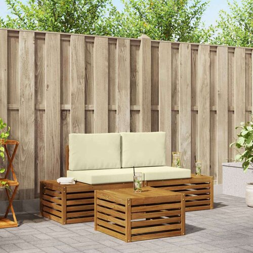  Set vanjskih sofa s jastukom 3 Komad Prirodna i krem Cene