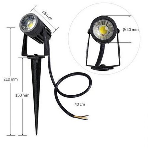  LED spoljna svetiljka 3W/230V, 2800 K, IP67, crna Slike