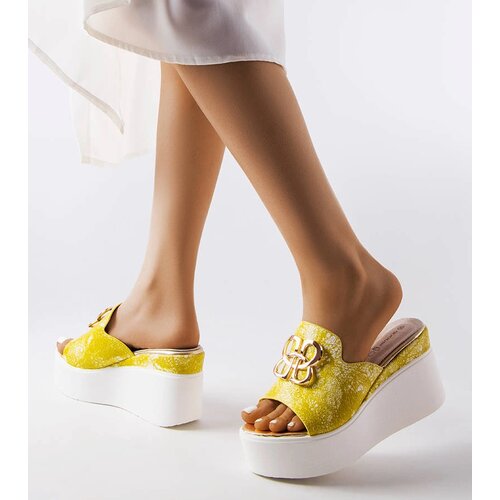 Gemre Yellow wedge flip-flops Havanna Slike