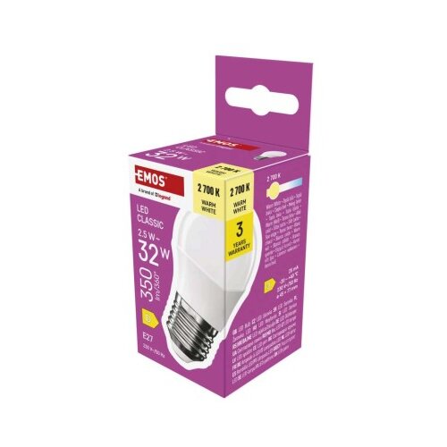  LED žarnica Classic Mini Globe / E27 / 2,5 W (32 W) / 350 lm / Toplo bel Slike
