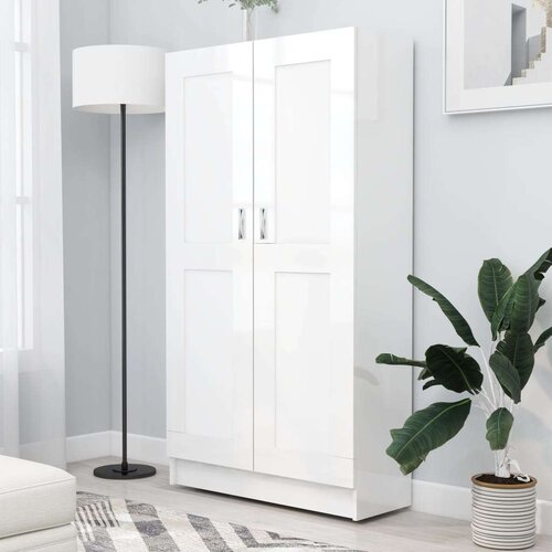 vidaXL Ormarić za knjige visoki sjaj bijeli 82,5x30,5x150 cm iverica Cene