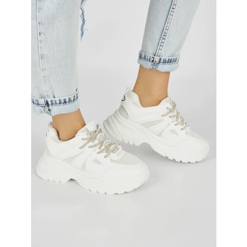 Shelvt Women's white sneakers