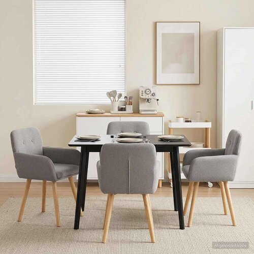  Trpezarijske stolice 4 pcs Boucl&eacute; Svjetlosiva 59 x 57 x 85 cm Cijene