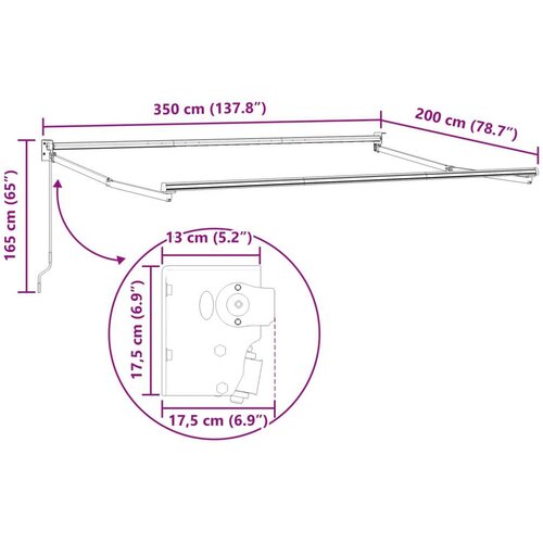  Ručno sklopiva tenda Krema 3 5 x 2 m Poliester s PU premazom - Krem (bijeli okvir) 3 5 x 2 m Slike