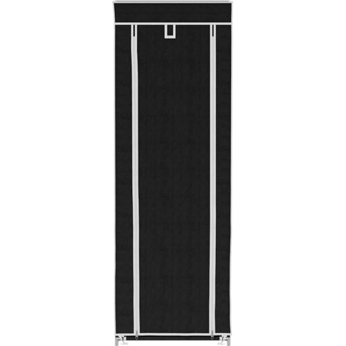  za Cipele s Pokrovom od Tkanine 57 x 29 x 162 cm, Crni Slike