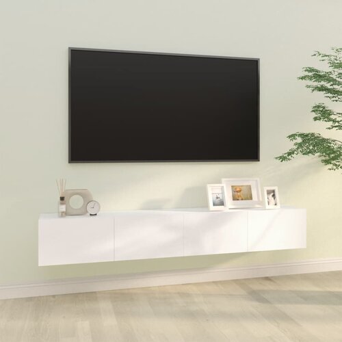 The Living Store TV omarica 2 kosa bela 100x30x30 cm konstruiran les - Stenska TV Omarica, (21375324) Cene