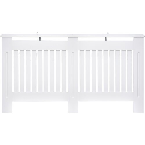 HOMCOM leseni pokrov za radiator iz mdf 152 x 19 x 81 cm, beli, (20748377) Cene