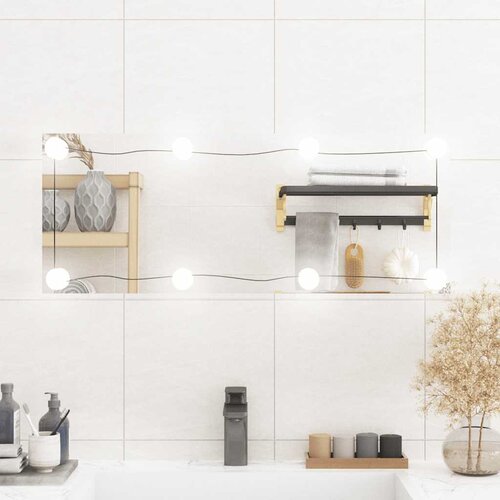  Zidno ogledalo s LED svjetlima 30 x 80 cm stakleno pravokutno Cene