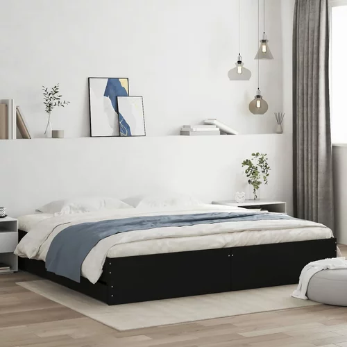  Okvir za krevet s ladicama crni 180x200 cm konstruirano drvo