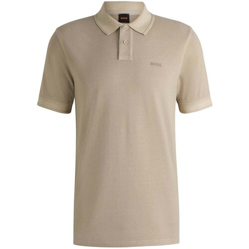 Boss Prime Cotton Pique Polo Shirt Light Beige Bež Slike