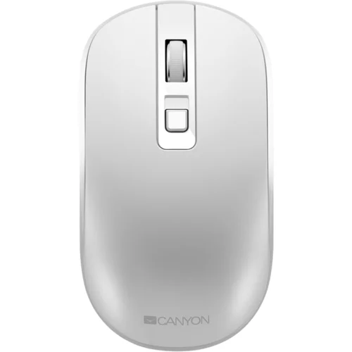 Canyon 2.4GHz Wireless Rechargeable Mouse with Pixart sensor, 4keys, Silent switch for right/left keys,DPI: 800/1200/1600, Max. usage 50 hours for one time full charged, 300mAh Li-poly battery, Pearl-White, cable length 0.6m, 116.4*63.3*32.3mm, 0.075kg - CNS-CMS