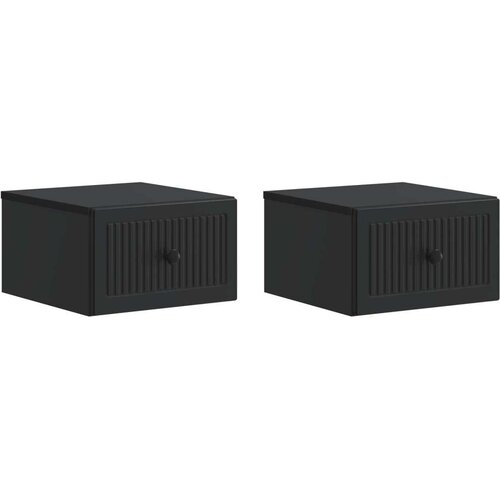  Noćni ormarić za montažu na zid 2 pcs Crna 33 x 34 5 x 20 cm - Crna 2 Cene