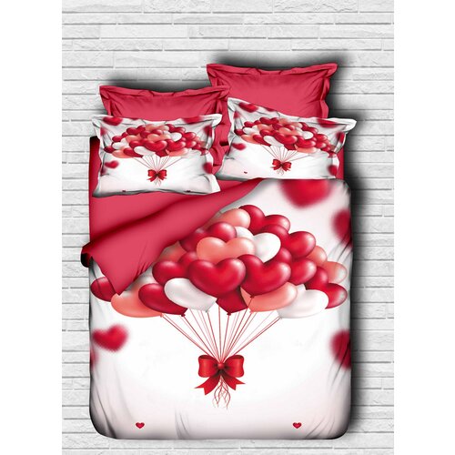  102 redwhitepink double duvet cover set Slike