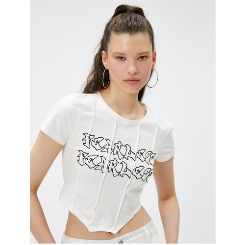 Koton T-Shirt - Ecru - Slim fit Slike