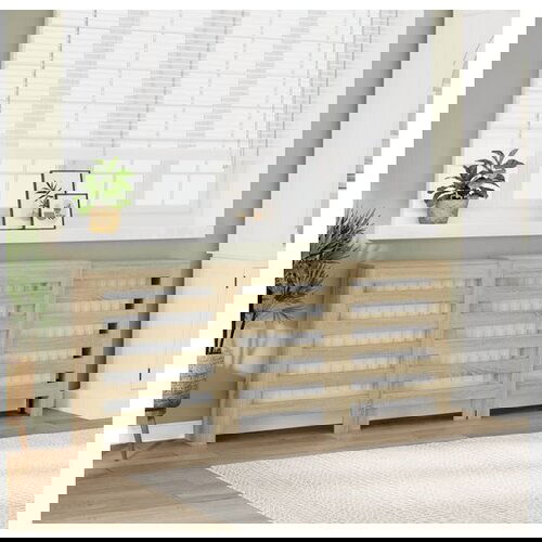 VidaXL Pokrov za radiator sonoma hrast 205x21,5x83,5 cm inženirski les Slike