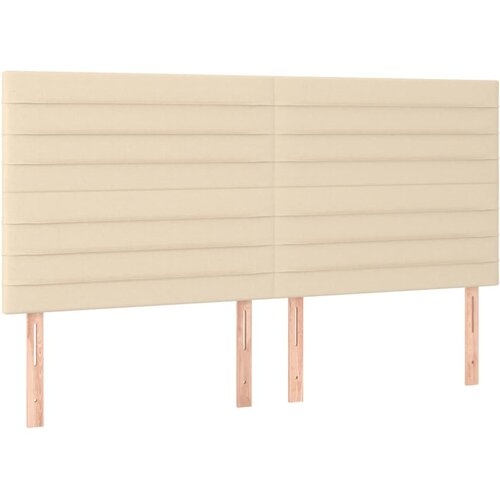  Krevet s oprugama i madracem krem 200 x 200 cm od tkanine Slike