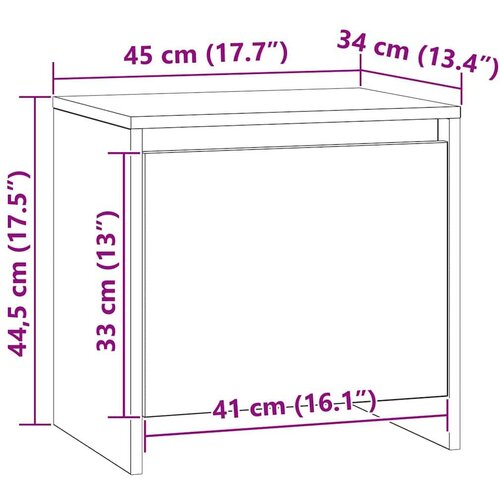  Noćni ormar Staro drvo 45 x 34 x 44 5 cm Konstruirano drvo Slike
