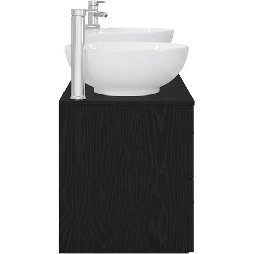  Set namje&amp;scaron;taja za kupaonicu 3 kom. Crna 49,5 x 44,5 x 65 cm Slike