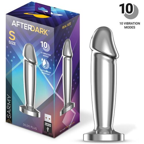Afterdark Sarmy Metal Vibrating Dildo Plug Size S Cene