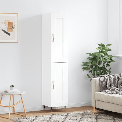  Visoka komoda bijeli 34,5x34x180 cm od konstruiranog drva Slike