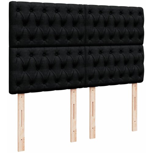  Krevet s oprugama i madracem crni 160x200 cm od tkanine Slike