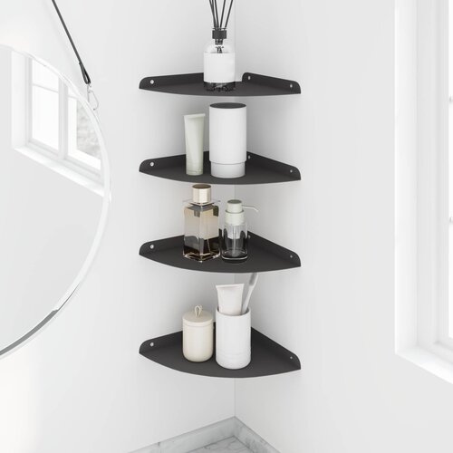  Lebdeća polica s policom s pohranom 4 pcs Crna 24 x 24 x 2 cm Slike