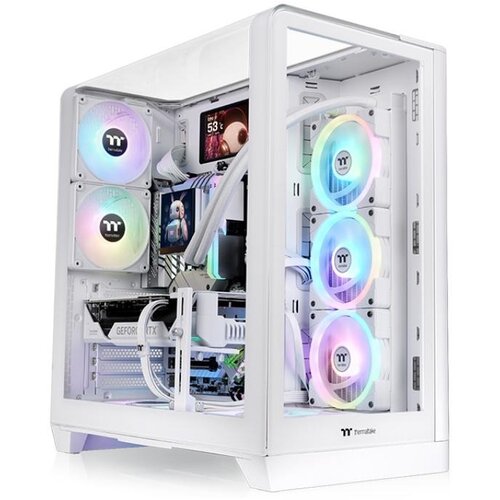Thermaltake View 390 TG SnowMid Tower, tempered glass2x120mm PWM fan, GPU: 460mm Slike